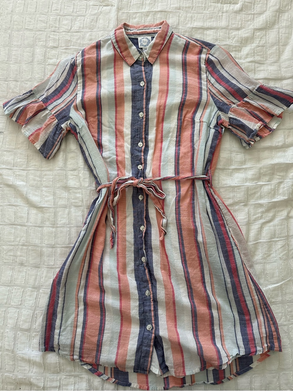 Blue Rain Striped Shirt Dress